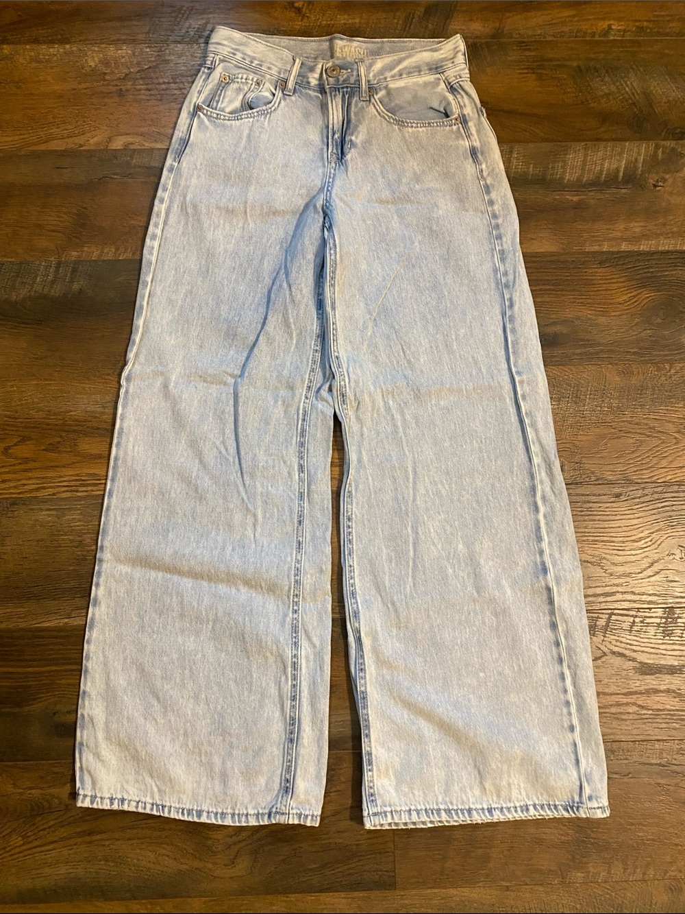 Rewash Light Wash Womens Wide Leg Jeans